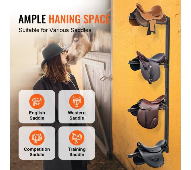 Keturių lygių balnų laikiklis ant sienos4