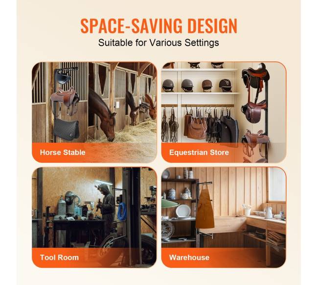 Keturių lygių balnų laikiklis ant sienos5