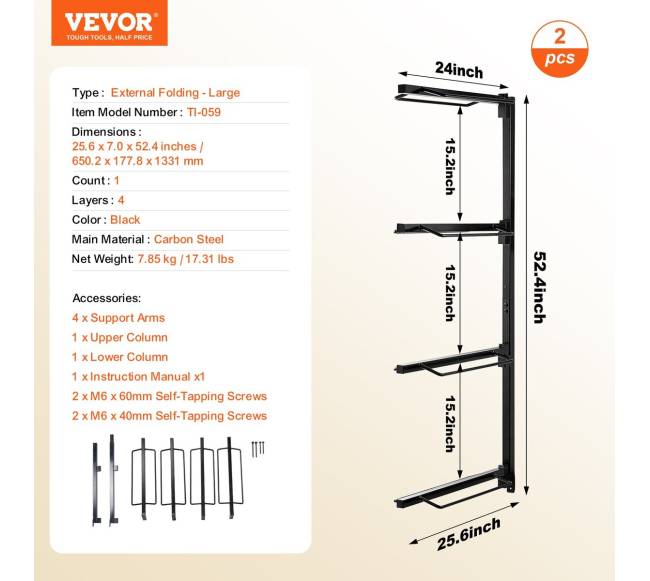 Keturių lygių balnų laikiklis ant sienos6