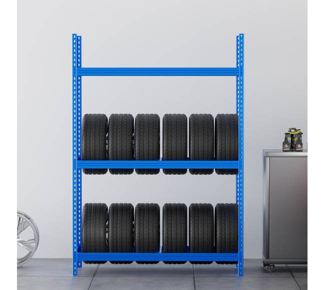 Padangų laikymo stovas su 2 lentynomis7