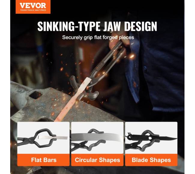 Juodųjų metalų kalvės žnyplės, 46 cm1