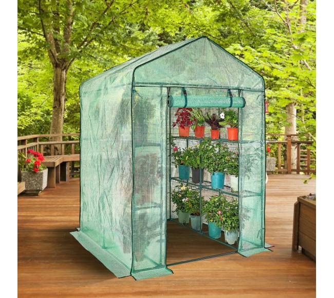 Pavėsinė šiltnamis su lentynomis7