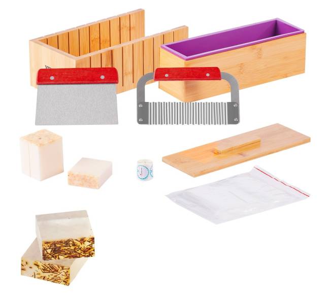 Muilo gamybos rinkinys su bambuko pjaustymo dėže0