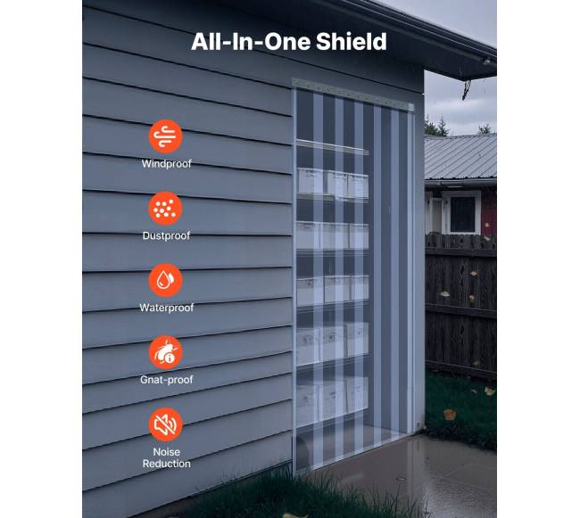 PVC užuolaidų durų uždanga 50 x 20 cm vėsinimo įrenginiams5