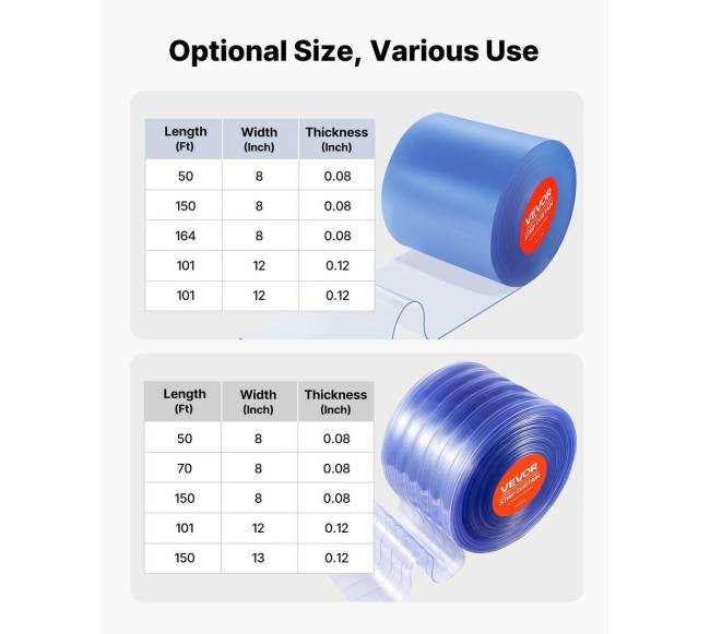PVC užuolaidų durų uždanga 50 x 20 cm vėsinimo įrenginiams6