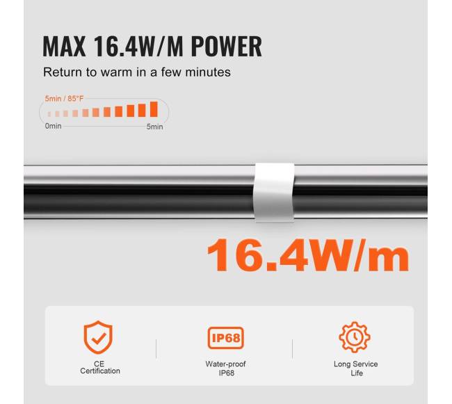 Savireguliuojantis vamzdžių šildymo kabelis su termostatu2