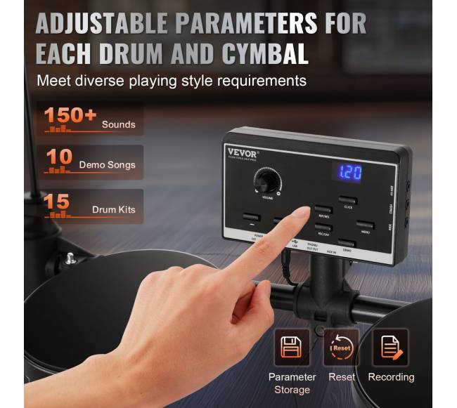 Elektroniniai būgnai su 150 garsų pradedantiesiems ir suaugusiems4