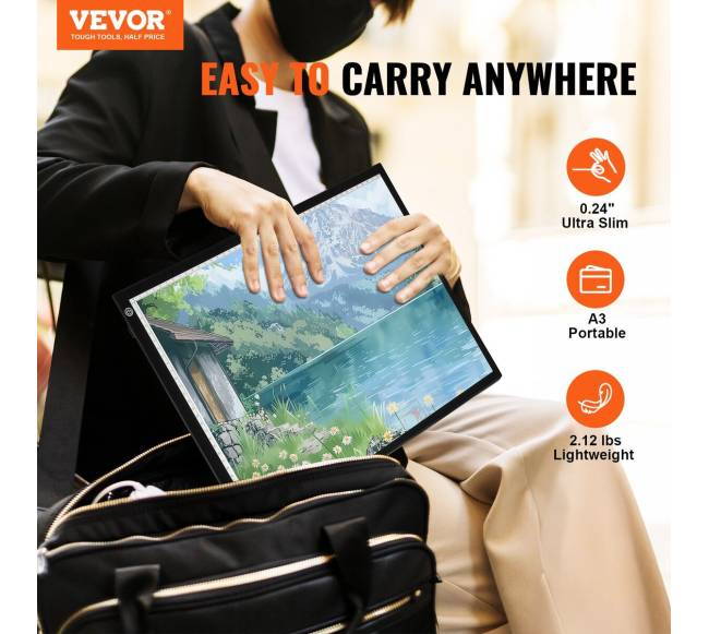 A3 LED šviesos lenta su USB ir reguliuojamu ryškumu1