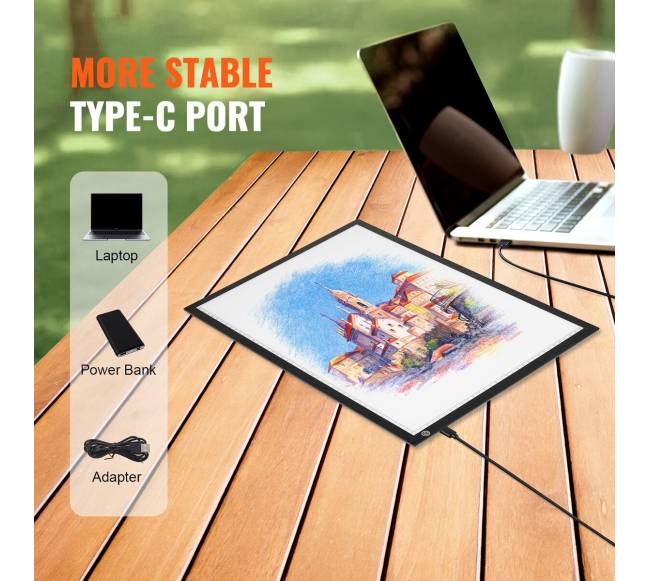 A3 LED šviesos lenta su USB ir reguliuojamu ryškumu2