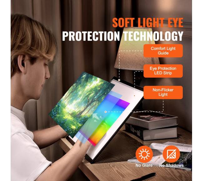 A3 LED šviesos lenta su USB ir reguliuojamu ryškumu4