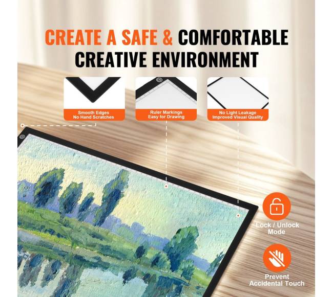 A3 LED šviesos lenta su USB ir reguliuojamu ryškumu5