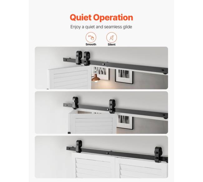 Sulankstomo stumdomo durų bėgelio rinkinys 132 cm4