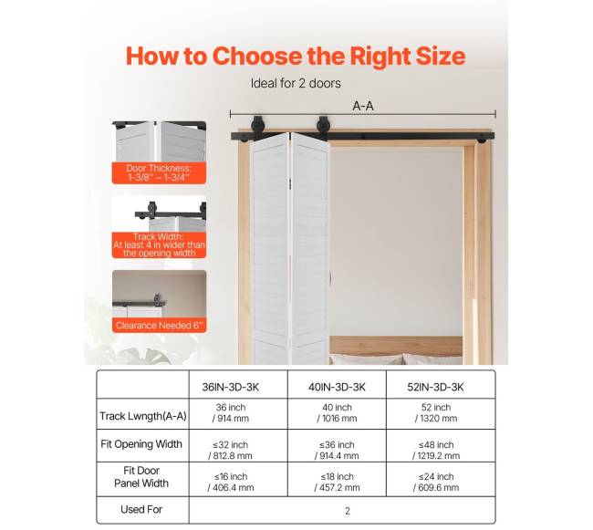 Sulankstomo stumdomo durų bėgelio rinkinys 132 cm5