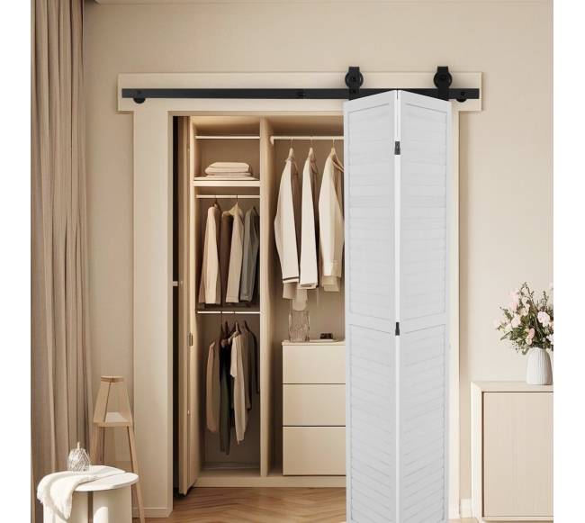 Sulankstomo stumdomo durų bėgelio rinkinys 132 cm7