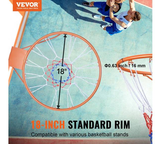 Krepšinio lankas su tinkleliu, montuojamas ant sienos1