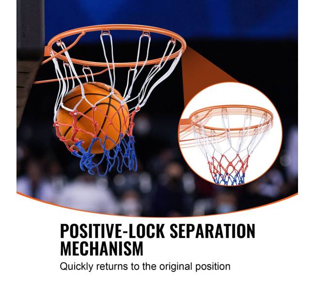 Krepšinio lankas su tinkleliu, montuojamas ant sienos3