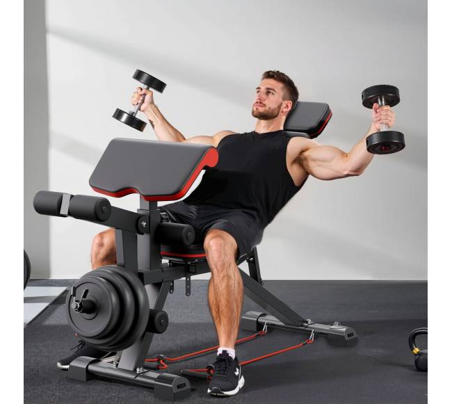 Reguliuojama treniruoklių salės svorių suolelis7