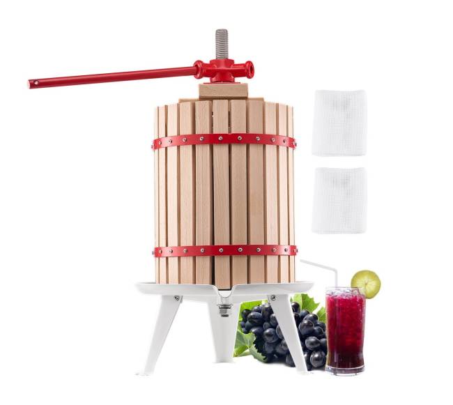 Rankinis vyno spaustuvas 18L medinio krepšio0