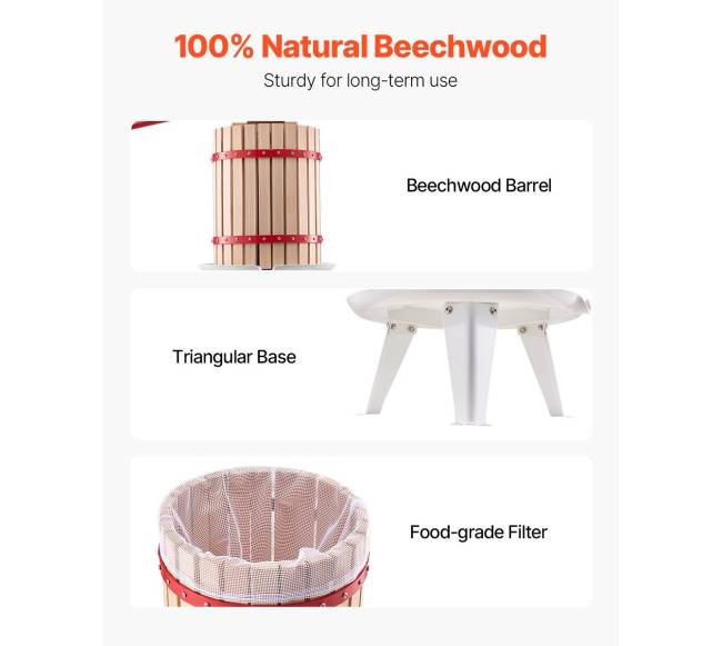 Rankinis vyno spaustuvas 18L medinio krepšio2