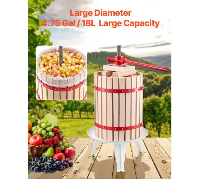 Rankinis vyno spaustuvas 18L medinio krepšio4