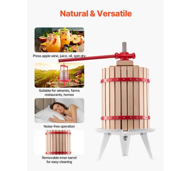 Rankinis vyno spaustuvas 18L medinio krepšio5