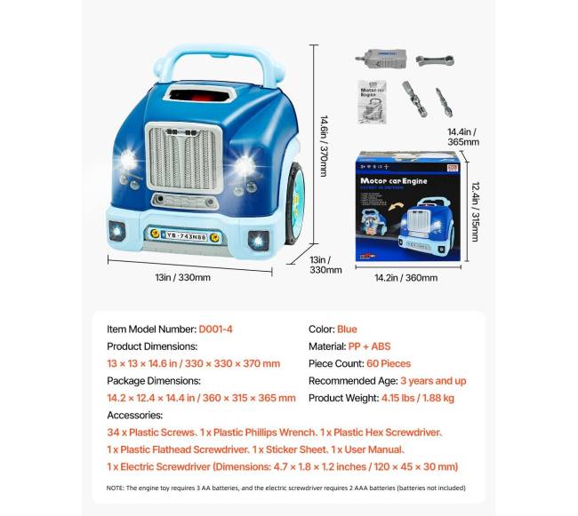 Vaikiškas variklio mechaniko žaidimų rinkinys6