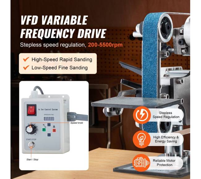 Šlifavimo juostinis šlifuoklis su kintamu greičiu2