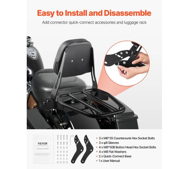 Motociklo atlošas su bagažo laikikliu Honda Rebel4