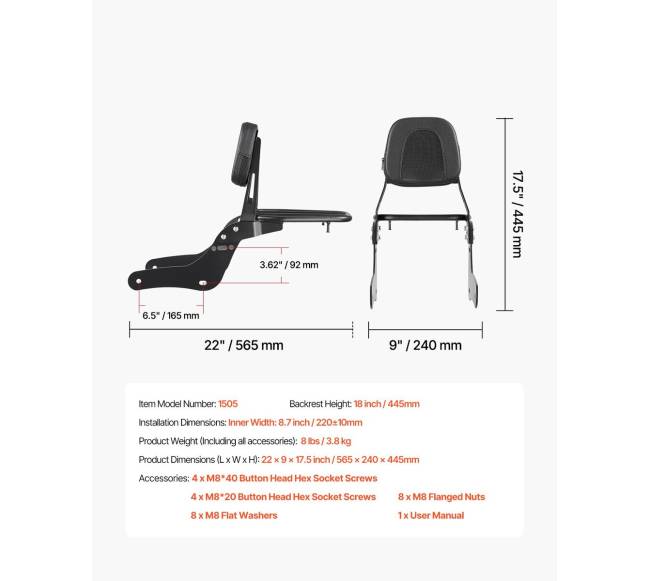 Motociklo atlošas su bagažo laikikliu Honda Rebel6