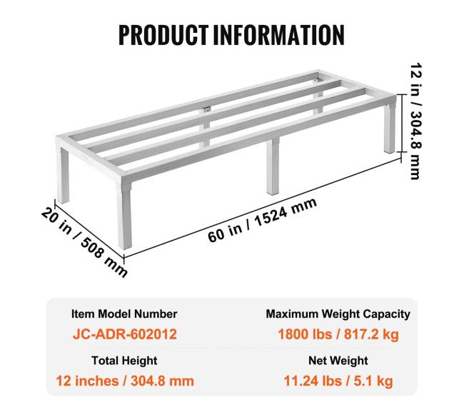 Aliumininė sandėliavimo lentyna 152 x 51 x 30 cm6