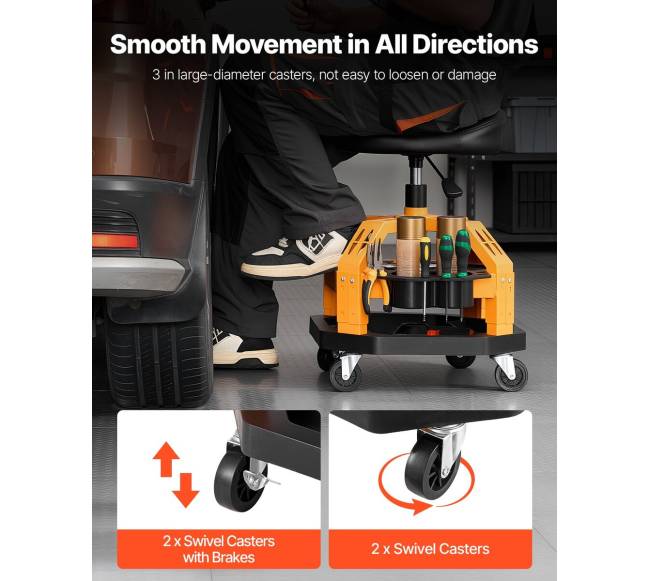 Riedantis dirbtuvių taburetė su ratukais3