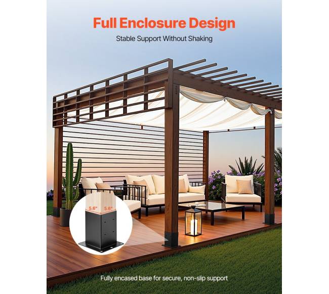 4 vnt. 6x6 medinių stulpų tvirtinimo laikikliai1