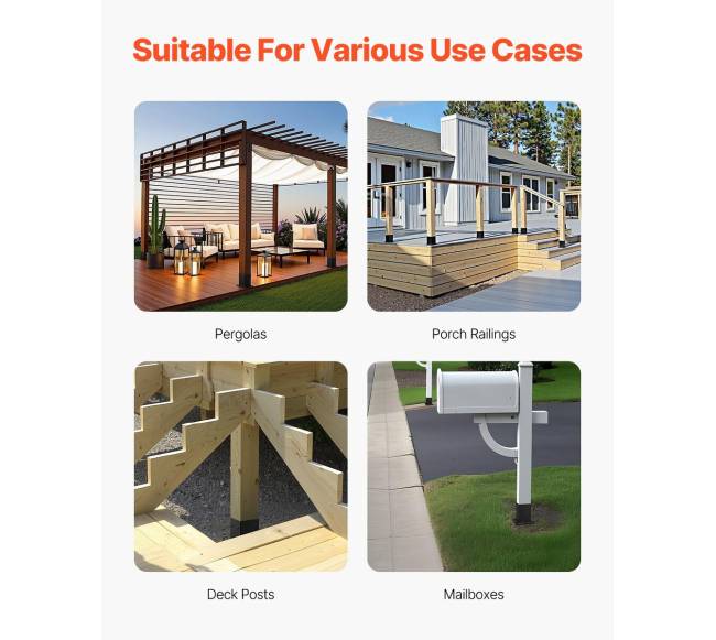 4 vnt. 6x6 medinių stulpų tvirtinimo laikikliai5