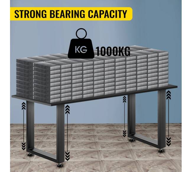 Juodi metaliniai stalo kojos, 2 vnt.2
