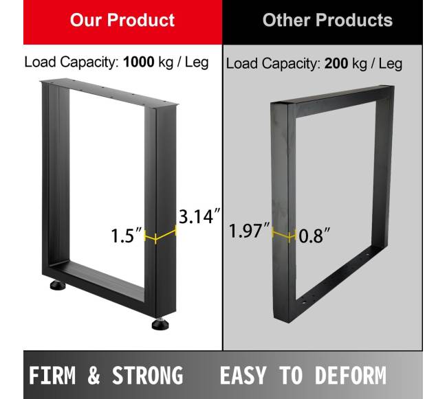 Juodi metaliniai stalo kojos, 2 vnt.3