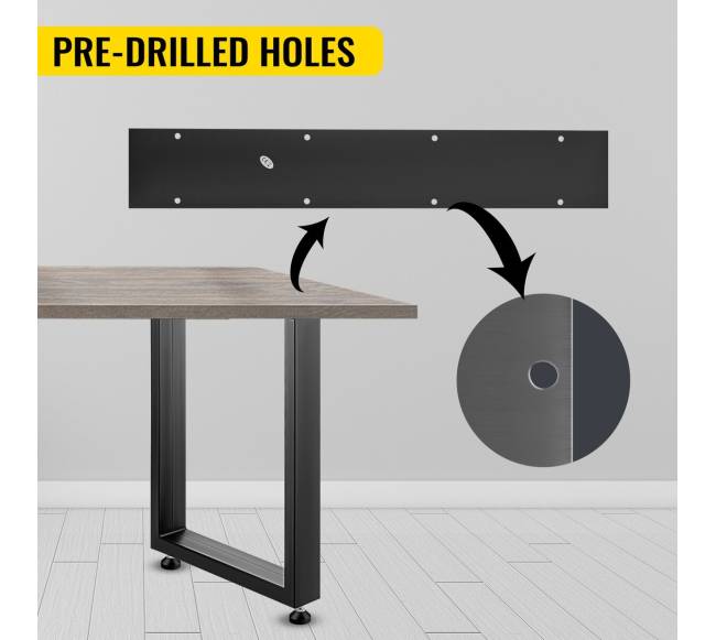 Juodi metaliniai stalo kojos, 2 vnt.4