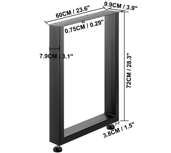 Juodi metaliniai stalo kojos, 2 vnt.7