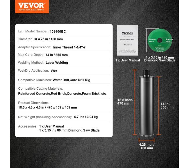 4,25 cm deimantinis grąžtas betonui6