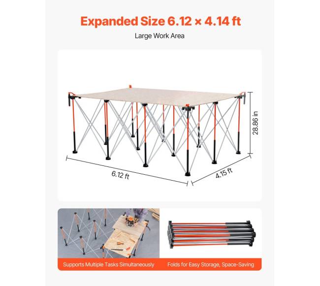Sulankstomas darbo stovas 1865 x 1261 mm 2041 kg3