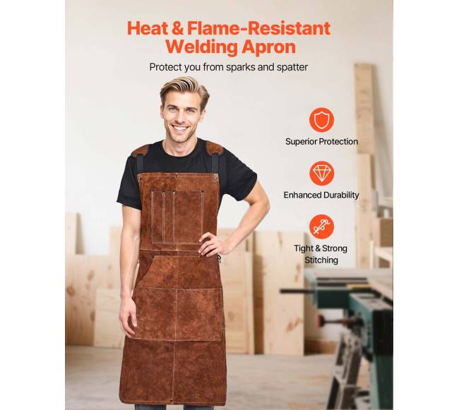 Odinė suvirinimo prijuostė su apsauga nuo karščio1