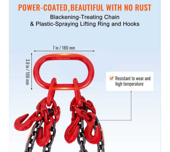 4 kojų grandinė su kablys 5000 kg5