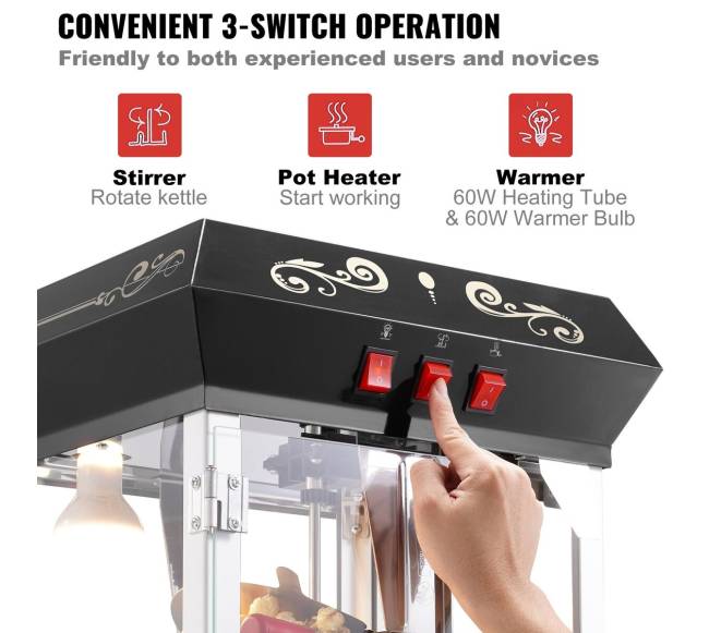 Popkorno gaminimo aparatas juodas4