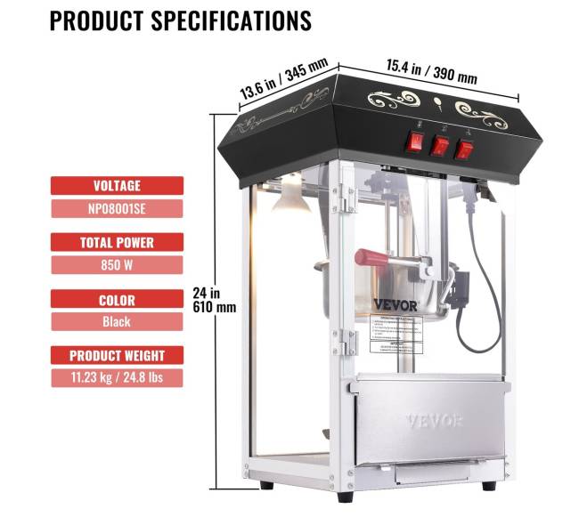 Popkorno gaminimo aparatas juodas6