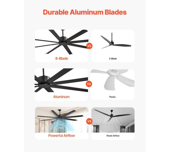 213 cm juodas aliuminis lubų ventiliatorius su nuotoliniu valdymu1