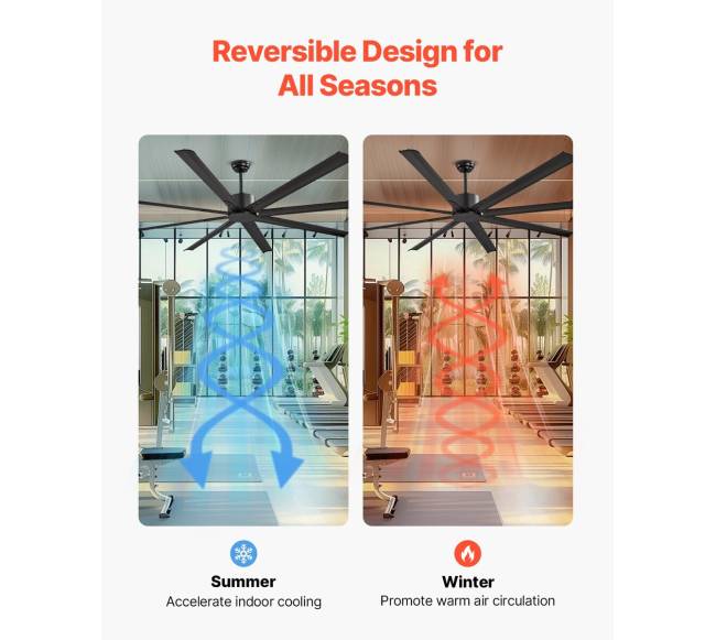 213 cm juodas aliuminis lubų ventiliatorius su nuotoliniu valdymu3