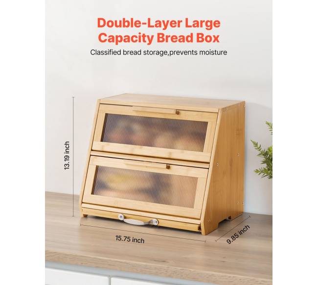 Dvigubo sluoksnio duonos dėžė iš bambuko1