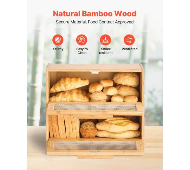 Dvigubo sluoksnio duonos dėžė iš bambuko3