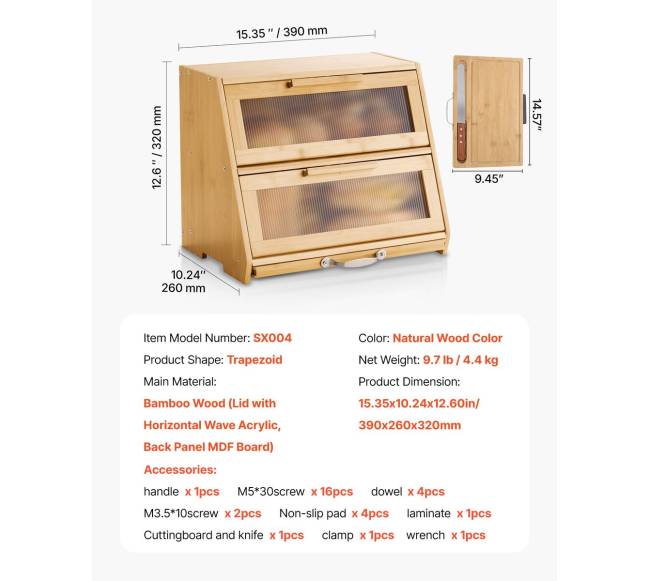 Dvigubo sluoksnio duonos dėžė iš bambuko6