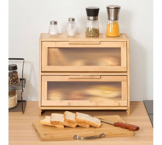 Dvigubo sluoksnio duonos dėžė iš bambuko7