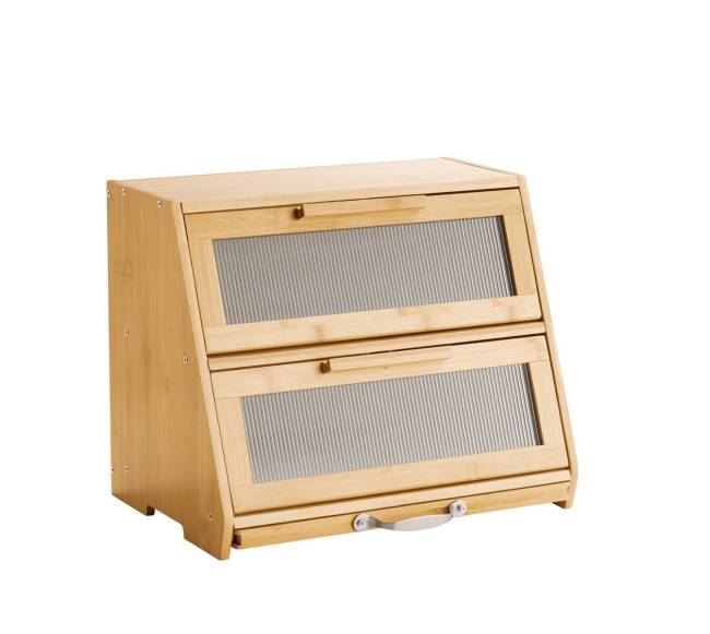 Dvigubo sluoksnio duonos dėžė iš bambuko8